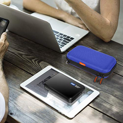 Blue Hard EVA Case for WD Seagate Hard Drive, Shockproof Bag - color: Blue