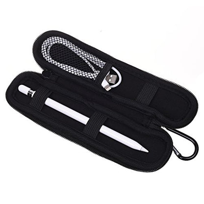 Cosmos Neoprene Stylus Pen Pencil Case Pouch Compatible with Apple Pencil, Wacom Stylus, Fountain Pen, Ballpoint Pen, Stylus Touch Pen (Neoprene Soft Pencil Case with Carabiner) - color: Neoprene Pencil Case with Carabineer
