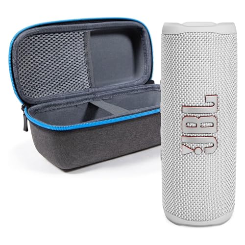JBL Flip 6 (White) + Bundle with divvi! Protective Hardshell Case (Black) - color: White