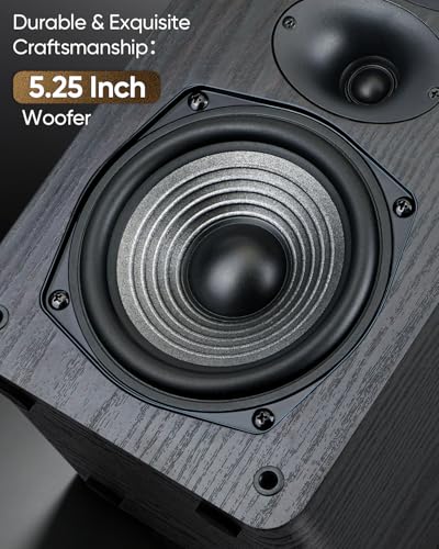 Saiyin 3-Way Passive Bookshelf Speakers 5.25inch Woofer