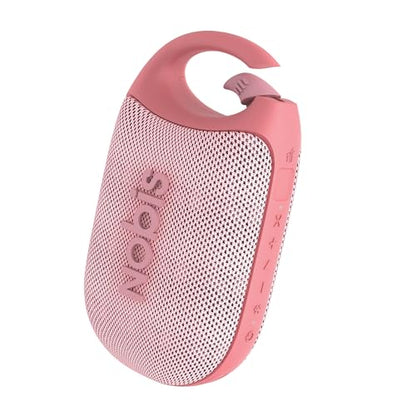 NOBIS Clip Portable Bluetooth Speaker, Up to 24H Playtime, IP68 Waterproof | BT 5.3, HD Sound & Custom EQ Via App, Wireless Stereo Pairing, Built-in Carabiner for Outdoor & Travel - color: Pink