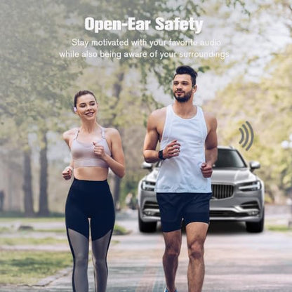 Xmenha Over The Ear Earbuds Open Ear Headphones Over The Ear Headphones | Over Ear Earbuds Air Bone Conduction Earbuds Earphones Air Bone Conducting Conduction Headphones Bluetooth - color: Black, style: Normal