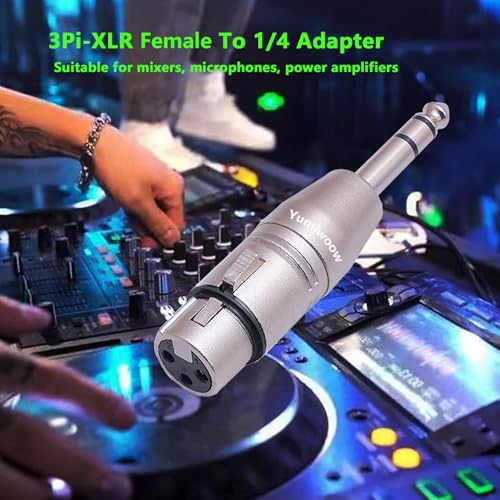 4 Pack XLR Female to 1/4" TRS Adapter, Balanced Female XLR to Quarter Inch 6.35mm Male Adapters