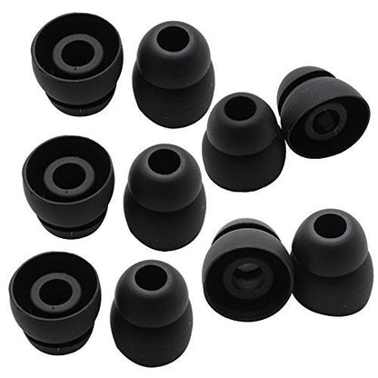 Alitutumao 10pcs Replacement Earbuds Silicone Ear Tips Compatible with Powerbeats 2 Powerbeats 3 Wireless Headphones (Double Flange) - color: Double Flange (Black)