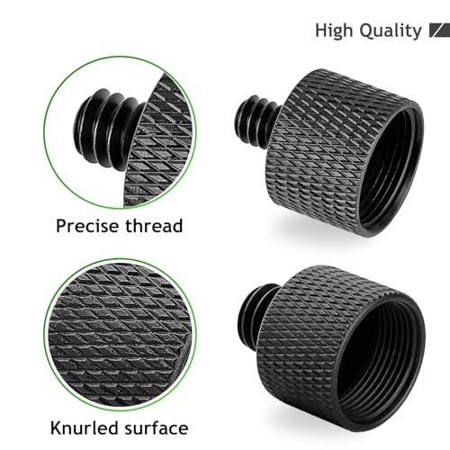Mic Stand Adapter 5/8 Female to 3/8 Male and 3/8 Female to 5/8 Male Screw Adapter Thread for Microphone Stand Mount to Camera Tripod Adapter 2 Pack - size: 3/8 Kit