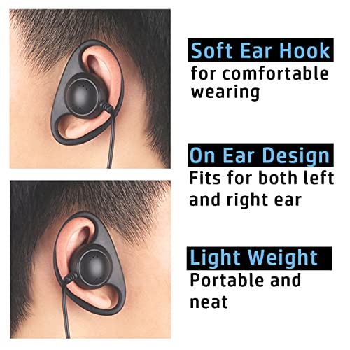 2 X Earpiece for Garmin Radio Rino 110 120 130 520 530 610 650 655 700 750 755T Walkie Talkie 2.5mm 1-pin Clip Ear Hook Hanger Headset (D-Style) (D-Style) - size: D-Style