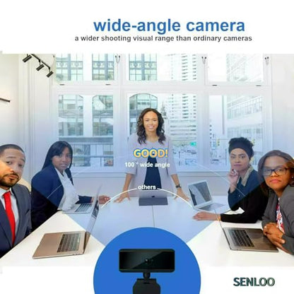 Full HD 1080P Webcam - Webcam for Pc - Auto Focus Webcams - Wide Angle Camera with Built-in Dual Mic for Laptop Computer or Desktop PC, Great for Live Streaming, Calls, Video Conferencing