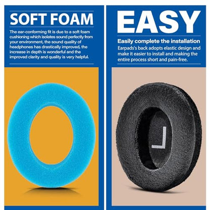 AONIC 50 Ear Pads - TRANSTEK Replacement Ear Cushion Foam Compatible with AONIC 50 Headphones Soft I Comfortable Memory Foam (Velour)