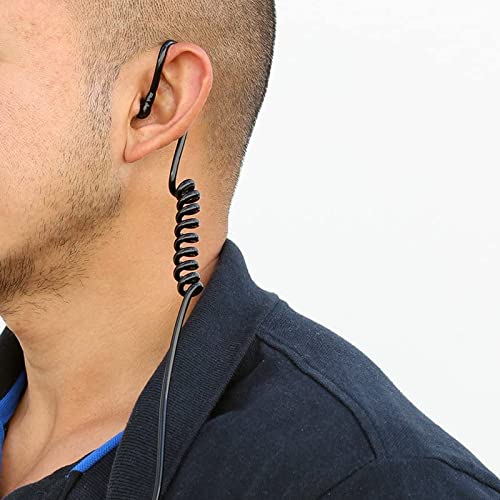 10-Pack Replacement Acoustic Coil Tube Walkie Talkie Earpieces for Baofeng Motorola Kenwood Retevis Midland Two Way Radios Headset Secret Spy Game Earpiece(Black) - color: Acoustic Coil Tube-Black