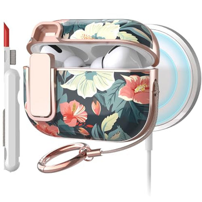 TATOFY for AirPods Pro 2nd Generation Case with Lock Carabiner Cleaner, Slim AirPod Pro 1st & 2nd Hard Case Cover, Compatible with MagSafe (Blue) - color: Blue, size: AirPods Pro 1st & 2nd Gen