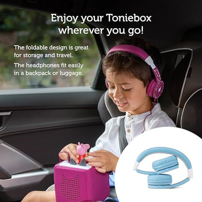Tonies Foldable Wired Headphones for Kids - Comfortably Designed to fit On-Ear - Works with Toniebox 1 and All 3.5mm Devices - Light Blue - color: Light Blue