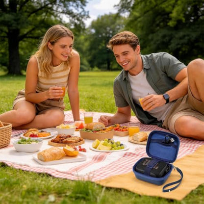 ANKHOH Hard Speaker Case for JBL Go 5/4/3 with Wrist Strap, Case Only - color: Blue