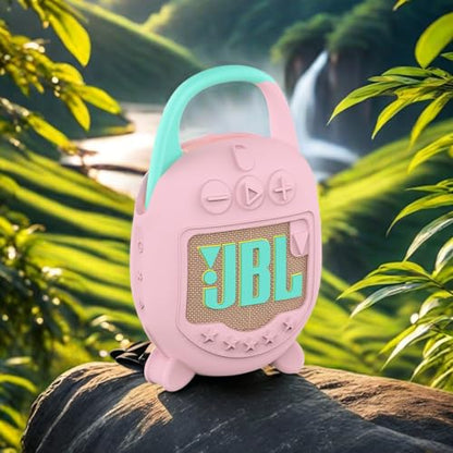 Silicone Cover Case Compatible with JBL CLIP 5 Ultra Portable Bluetooth Speaker, Soft Skin Sleeve for JBL CLIP 5 Speaker Accessories(Only Case) (Pink) - color: Pink