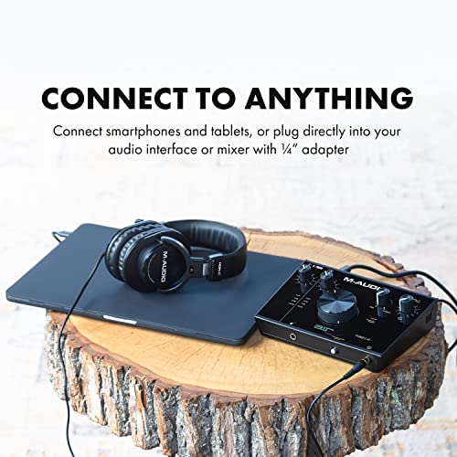 M-AUDIO HDH40 Closed-Back Over-Ear Headphones | Flexible Headband Design, 2.7m Cable for Studio Monitoring, Podcasting, and Audio Recording