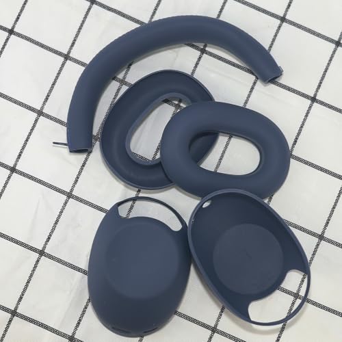 Adhiper 3-in-1 Silicone Sweat Case Cover for Sony WH-1000XM6 Headphones, XM6 Covers Accessories Silicone Ear Pads Covers & Headband Cover & Ear Cups Protector, Washable & Sweatproof - Midnight Blue - color: Midnight Blue