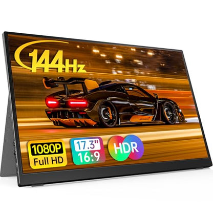 Anyuse 17.3" FHD 144Hz IPS USB-C HDMI Portable Monitor | 17.3" FHD IPS 144Hz HDR, smart cover+speakers, USB-C/HDMI, PC/Mac/Phone/PS5/Xbox/Switch, travel gaming. - size: 17.3"Portable