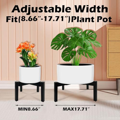 2 Pcs Heavy Duty Adjustable Metal Plant Stand for 10"-16" Plant Pot – Indoor & Outdoor (Black 2 Pack) - color: Mini 2Pcs Black 10-16", style: 3 - Mini