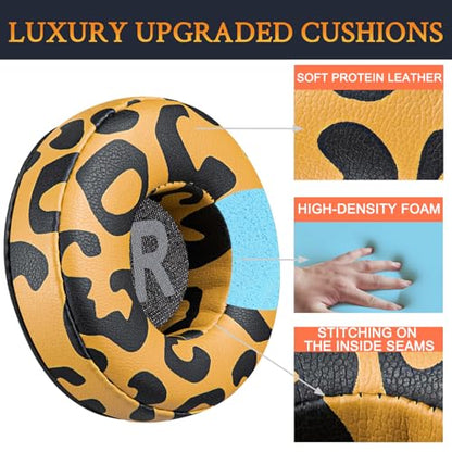 SOULWIT Earpads Replacement for JBL Tune 450BT/Tune 460BT/Tune 500BT/Tune 510BT/Tune 520BT/Tune 530BT/JR 300BT/JR 310BT/E40BT/Junior 320BT, Ear Pads Cushions with Soft Protein Leather - Tiger Stripes - color: Tiger Stripes