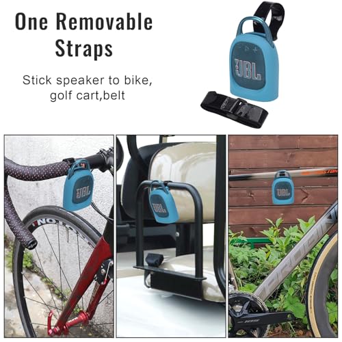 MGZNMTY Portable Silicone Case for JBL Clip 5 Ultra Bluetooth Speaker with Removable Strap for Boat Bike Golf Cart (Blue) - color: Blue
