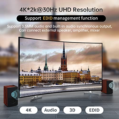 MT-VIKI 4K HDMI Matrix Switch 8X8 w/Web GUI & Audio Extraction w/Remote, 4K@30Hz, Rack Mount Switcher & Splitter, EDID, RS232, LAN Port, APP, Fit 1U 19'' Rack for Conference Room, Church, Bar - size: 8X8 4K30Hz