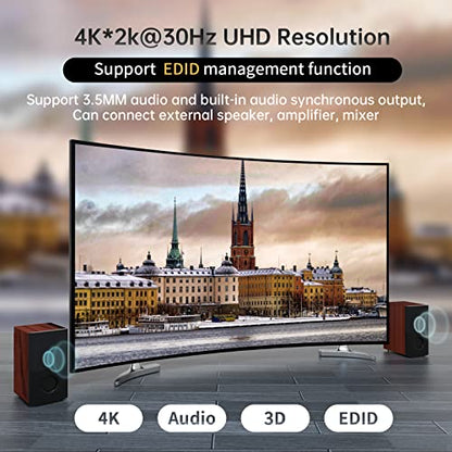 MT-VIKI 4K HDMI Matrix Switch 8X8 w/Web GUI & Audio Extraction w/Remote, 4K@30Hz, Rack Mount Switcher & Splitter, EDID, RS232, LAN Port, APP, Fit 1U 19'' Rack for Conference Room, Church, Bar - size: 8X8 4K30Hz