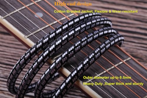 Audiophile RCA Cable 4.9FT(1.5M), 2 RCA Male to 2 RCA Male Braided HiFi System Silvered-Plated Copper core with Ferrite cores - size: 4.9 Feet