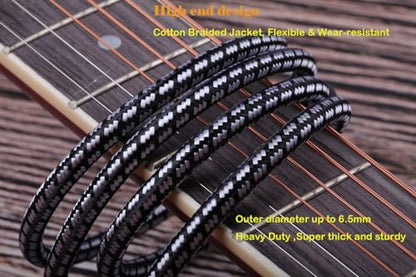 Audiophile RCA Cable 4.9FT(1.5M), 2 RCA Male to 2 RCA Male Braided HiFi System Silvered-Plated Copper core with Ferrite cores - size: 4.9 Feet