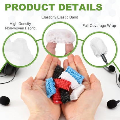 MECCANIXITY 50 Pcs Disposable Lapel Headset Microphone Windscreen, Non-Woven Mini Size Lavalier Microphone Windscreen Headset Mic Covers for Hole Ear-Hook Headsets, Lavalier Mic, White - color: White