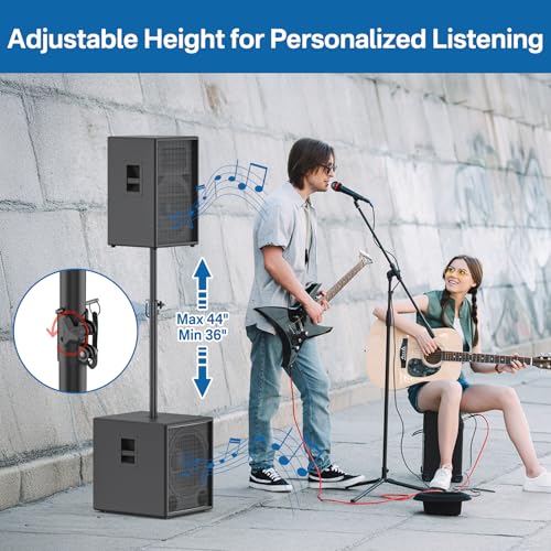 Rimous Heavy-Duty Speaker Pole for Subwoofer with Height Adjustable Subwoofer Pole Mount Fits M20 Threaded Mount and 35mm Mounts Speaker Extender with M20 to 35mm Adapter Load Capacity 121LBS, 1 Pack - style: 1 Pack