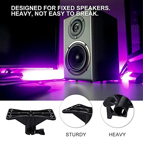 EXCEART 2PCS Speaker Mounting Clamp Bracket, Heavy Duty 50KG Load PA Speaker Adapter for Light Stand/Tripod, 35mm Compatible Pole Mount for Studio, Stage, Home Theater (Black)
