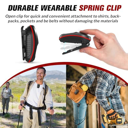 AYL Wearable Portable Bluetooth Speakers, Wireless Portable Speaker with Clip, Waterproof Clip-On (Non-Magnetic), Built-in Mic for Hands-Free Music/Calls for Work & Outdoors, 10-Hour Playtime
