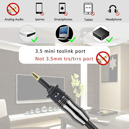 GELRHONR Digital Fiber Optic Toslink to 3.5mm Jack (Mini Toslink),Female to 3.5 mm Mini Male Optical Audio Connector Adapter（3pack）