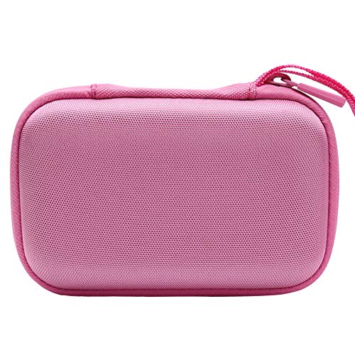 for JBL Go 5/4/3 Ultra Portable Speaker Hard Travel Case, Pink+White | Protective Storage Bag with Mesh Pocket & Hand Strap, Shockproof EVA Carrying Box, Soft Lining - color: Pink Case + Inner White