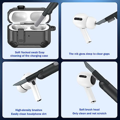RFUNGUANGO for AirPods Pro 2 Case Carbon Fiber Series, Black - color: A-CF-Black, size: AirPods Pro 2 Case