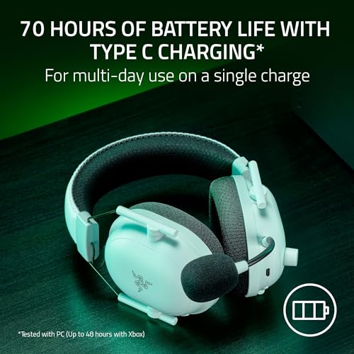 Razer BlackShark V2 Pro Wireless Xbox Gaming Headset, White | 50mm Drivers, Super Wideband Mic, Noise Isolating Earcups, For Xbox, PS5, Switch 2, PC, Mac, Bluetooth, USB-C, 70hr Battery - color: White, style: Xbox