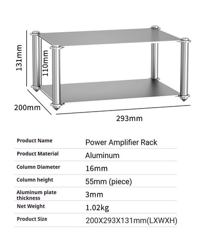 Desktop HiFi Audio Rack Modular Isolation Stand for DAC Amp, 3-Tier | Aluminum Alloy Hi-Fi Audio Rack, Full Metal, Audio Component Shelf With Shock Absorption Feet Three-Layer(293 x 200 x 244mm) - size: Three-Layer(293 x 200 x 244mm)