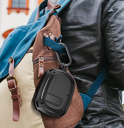 Compatible with Beats Studio Buds/Buds+ Case Cover 2021/2023, [Secure Lock] Cool Beats Studio Buds Plus Protective Shell Men Women with Keychain for New Beats Studio Ear Buds Case - Black[CASE ONLY] - color: Black