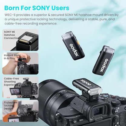 GODOX WEC-S Kit2 Wireless Microphone System for Sony Camera
