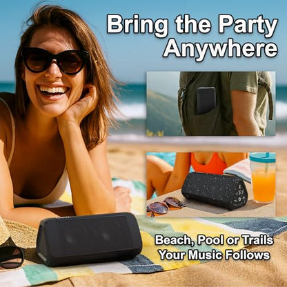 OontZ Angle 3 Ultra Gen 4 Bluetooth Speaker, 14W, 20-Hour Playtime, IPX7 | 14W Bluetooth speaker with fuller bass, 100-ft range, IPX7 waterproof and stereo pairing. - color: Black
