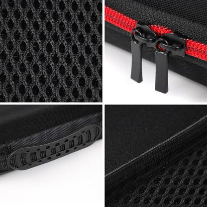 Wireless Microphone Case for 4 Mic System, Shockproof Hard Carrying Container Bag with 4 Slots, Portable Storage Organizer for Handheld Mics, Receivers, Adapters, Batteries, for Gigging and Travel.