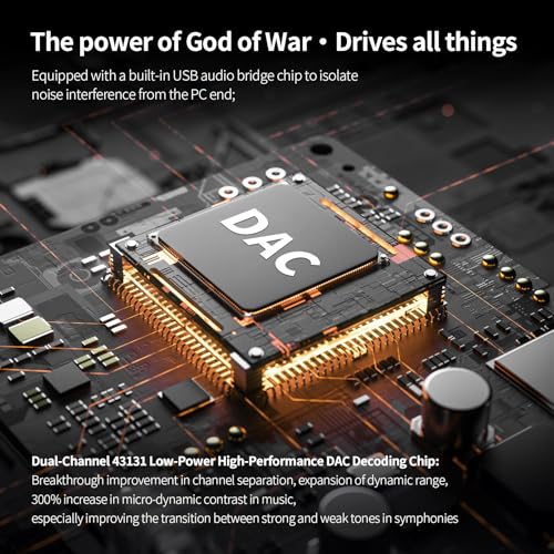 YINYOO TRI TK1 USB C DAC Headphone Amp Mini Amplifier, USB C to 3.5mm 4.4mm Amp with Dual CS43131 Decoder, Headphone Splitter Portable IEM DAC for KZ ZS10 PRO in Ear Monitor (Lighting-Jack - style: Lighting-Jack