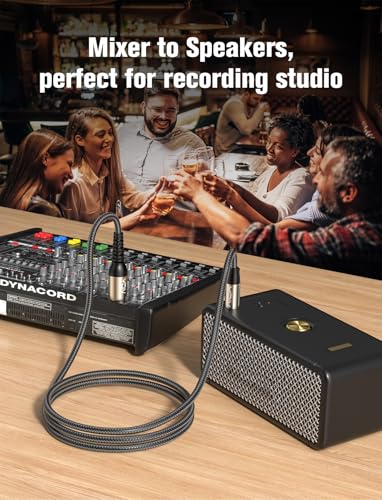 VIOY XLR to 1/4 Cable 10FT, 6.35mm TRS Male to XLR Female Balanced Mic Cord | Multi-layer shielding noise reduction, nylon braided audio xlr cord for mixer, microphone, piano and karaoke device - size: 10FT
