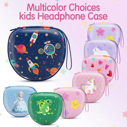 Kids Headphones Case for Folding Headphone, Star Pink(Case Only) | Compatible with iClever BTH12/HS19/BTH26/JoySpark-T5/Candy Bila BH03/EarFun/IMYB/MIDOLA MD-B01/noot Products Kids Headphones - color: Star Pink
