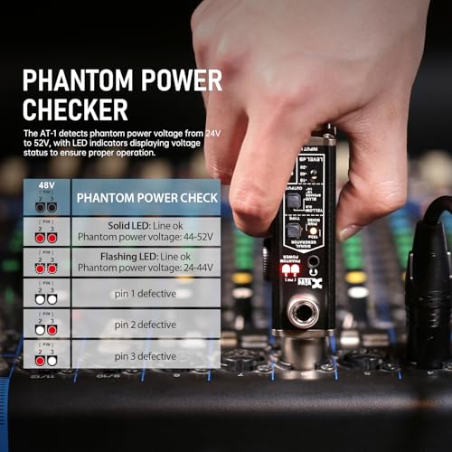 Xvive AT-1 Portable Audio Tester,Signal Generator, XLR Cable Tester, Phantom Power Checker, Input Level Meter & Headphone Monitor, Audio Tool for XLR Cable,PA/IEM System, Mixers, DI Box - style: AT-1