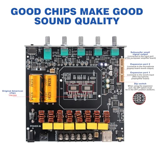 790W 2.1-Channel Mini Bluetooth Amplifier with TWS – 220W×2 + 350W Subwoofer Bluetooth/FM/USB/AUX, IR Remote, DC16–38V, ≥10A,Powerful Deep Bass for DIY Speakers & Home Audio - color: Black SZM-AS21 II
