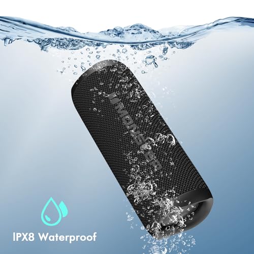 Monster Bluetooth Speaker, Wireless Portable Outdoor Bluetooth Speakers, 60W True Wireless Stereo IPX8 Waterproof, Dual PairingBluetooth 5.4 Built-in Mic, Black