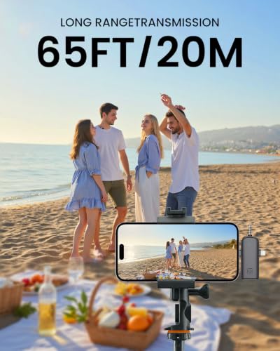 3 In 1 Mini Wireless Lavalier Microphone for Iphone: Bluetooth Lapel Mic For iPad Android Phone Camera Pc - Small Clip Microphones Crystal Clear Sound Quality for Recording Vlogging Live Streaming