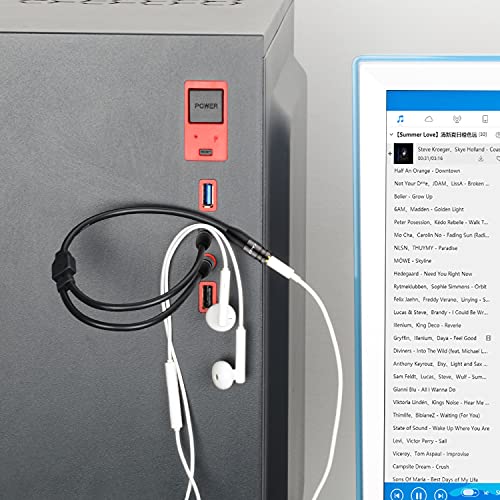 J&D 0.65 Feet Headphone Splitter Cable, 3.5mm Female to Dual 3.5mm Male Mic Splitter for PC, Laptop, Smartphone