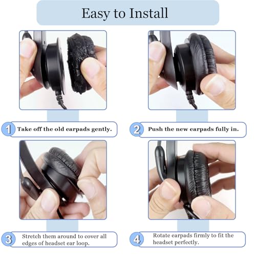 50 Pack Plantronics Headset Ear Cushions, Earpads Replacement 50mm Ear Pads | Work for Plantronics HW251N HW261N HW510 HW520 Blackwire 3220 3210 3320 C320 Jabra PRO 920 930 935 Biz 1500 GN2000 Headphones