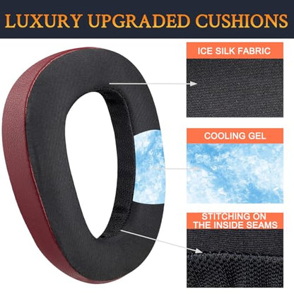 SOULWIT Cooling-Gel Earpads Replacement for Sennheiser GSP500, GSP550, GSP600, GSP 670 Gaming Headset, Ear Pads Cushions for EPOS H6 Pro, GSP601, GSP602 Headphones - Burgundy - color: Burgundy